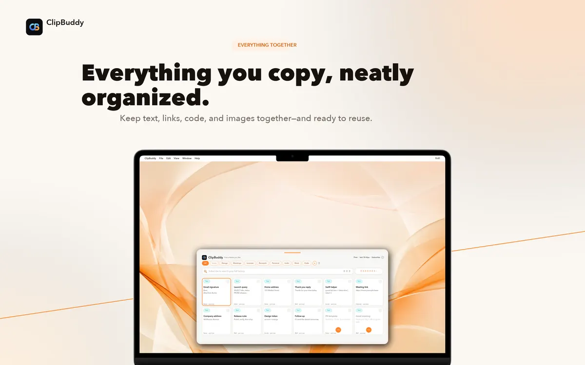 Everything You Copy, Neatly Organized