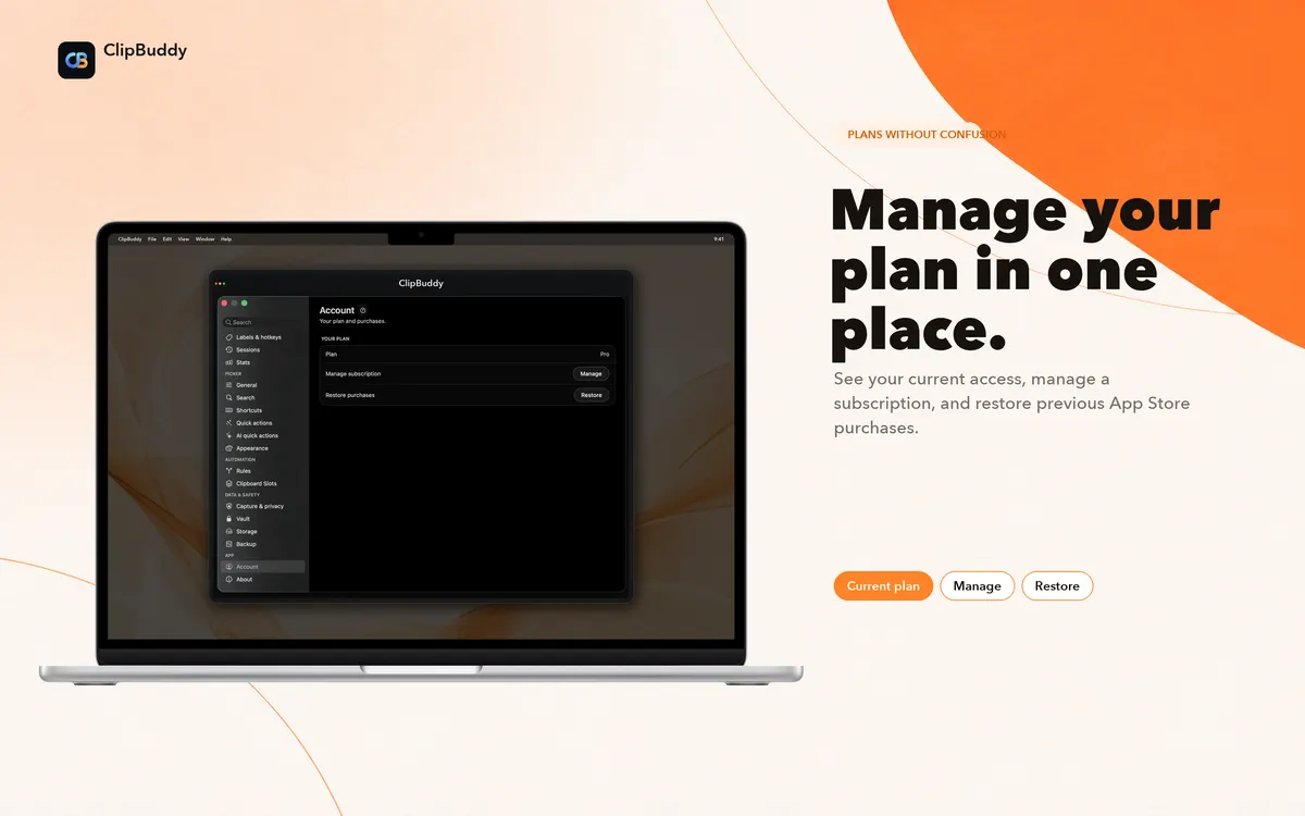 Manage your plan in one place