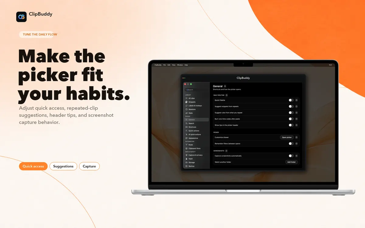 Make the picker fit your habits