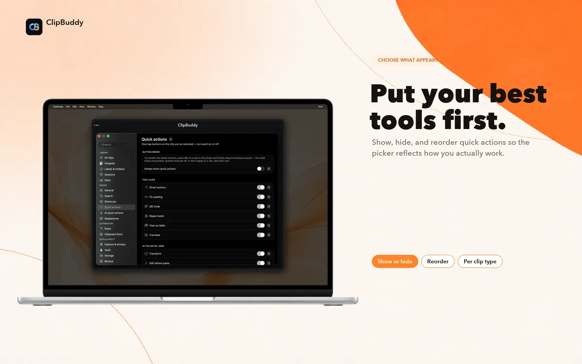 Put your best tools first